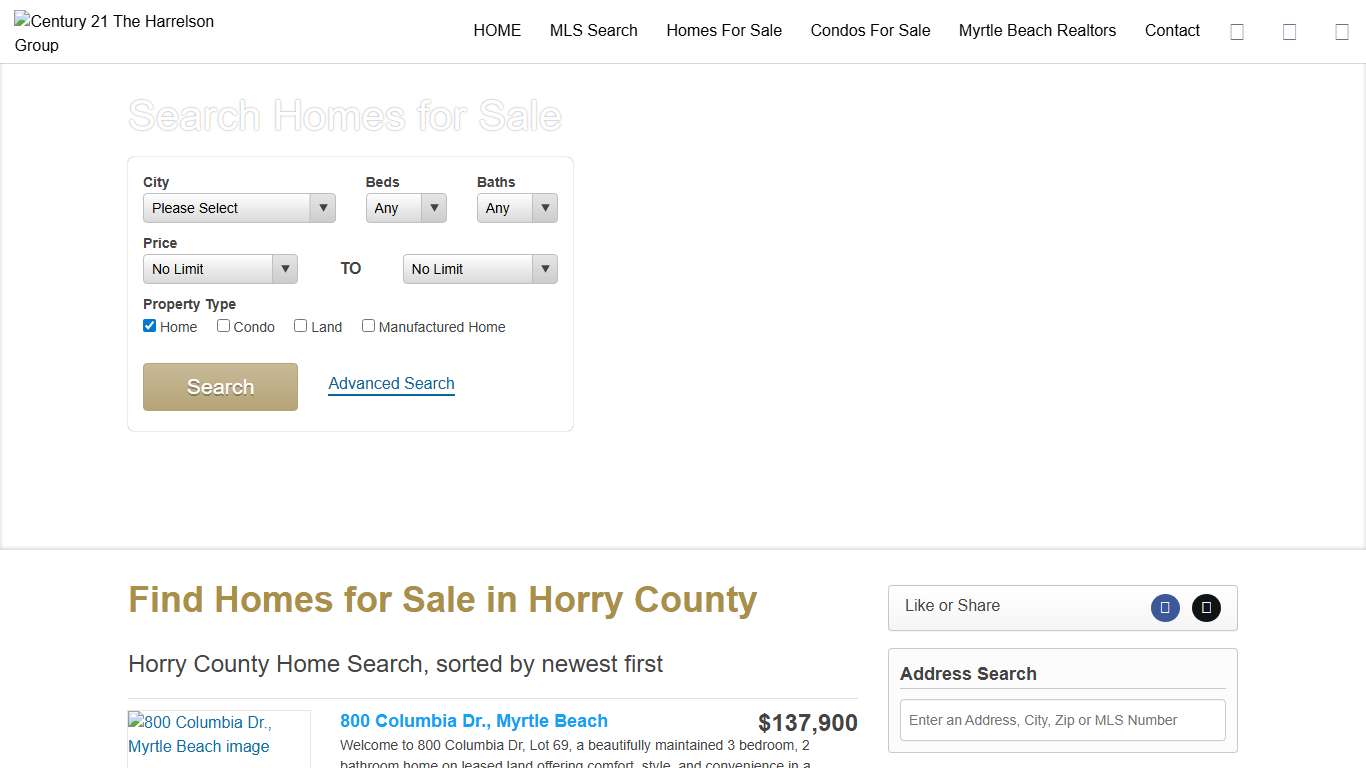 Horry County Homes for Sale - Myrtle Beach Real Estate Search