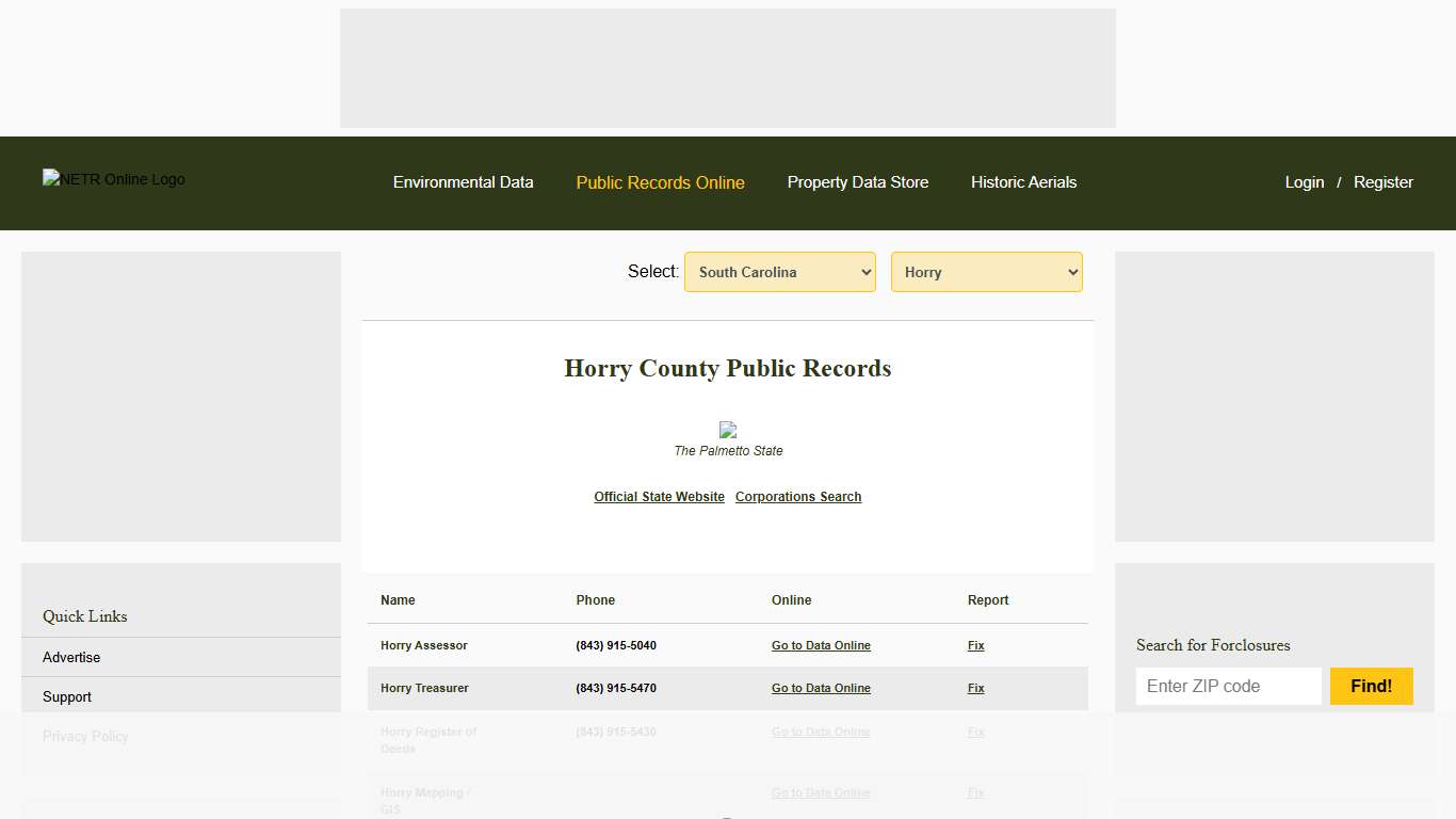 NETR Online • Horry • Horry Public Records, Search Horry Records, Horry Property Tax, South Carolina Property Search, South Carolina Assessor